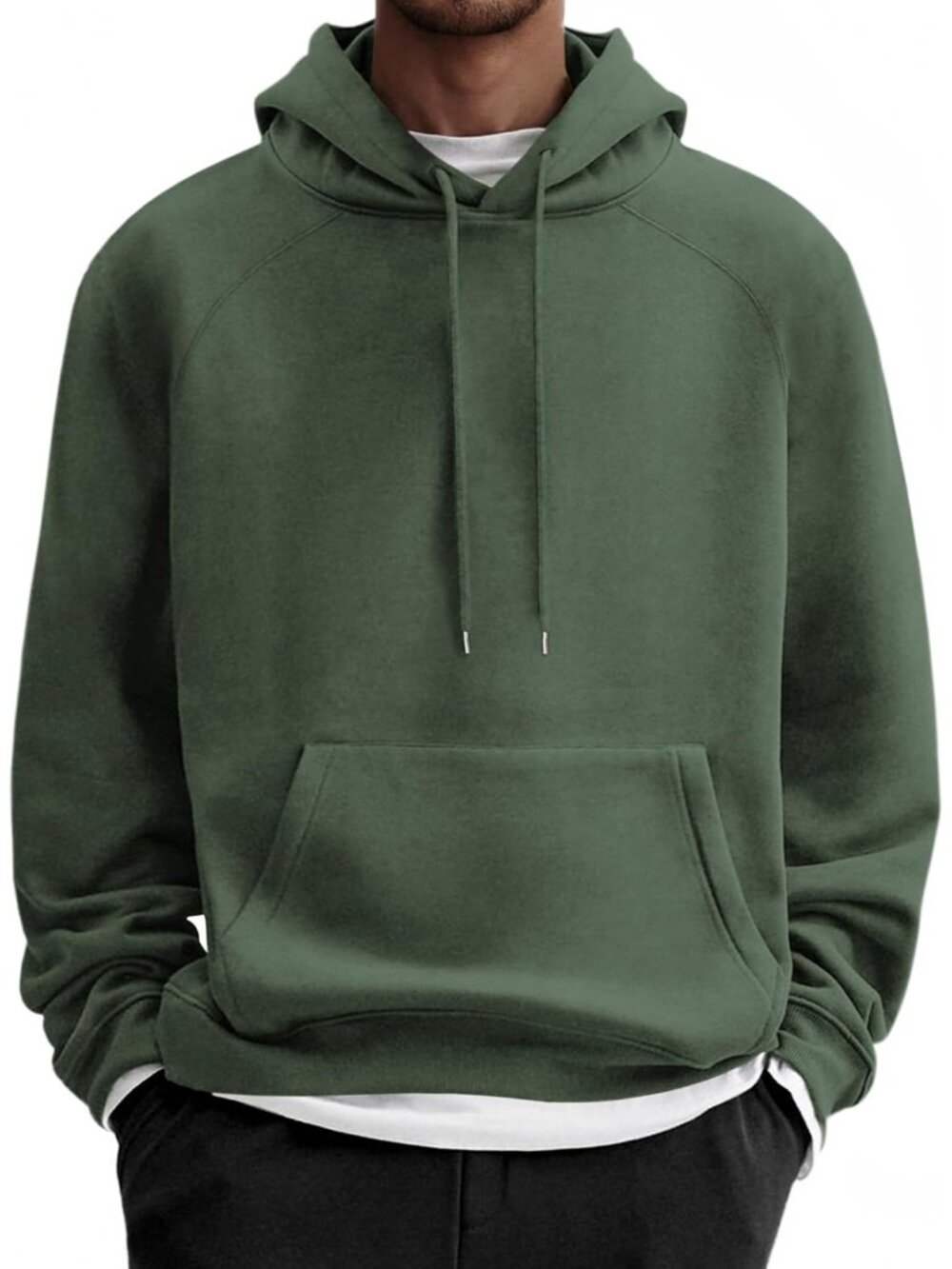 Coofandy Men's Black Fleece Pullover Long Sleeve Essential Sweatshirt Hoodies